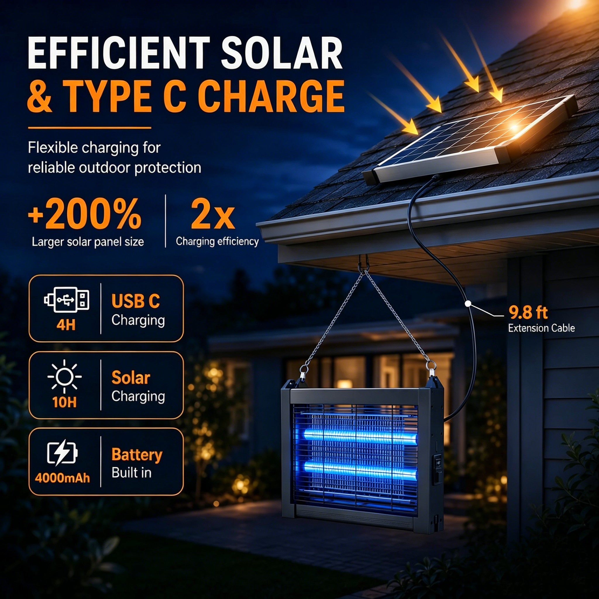Portable Solar Insect Trap for Yard