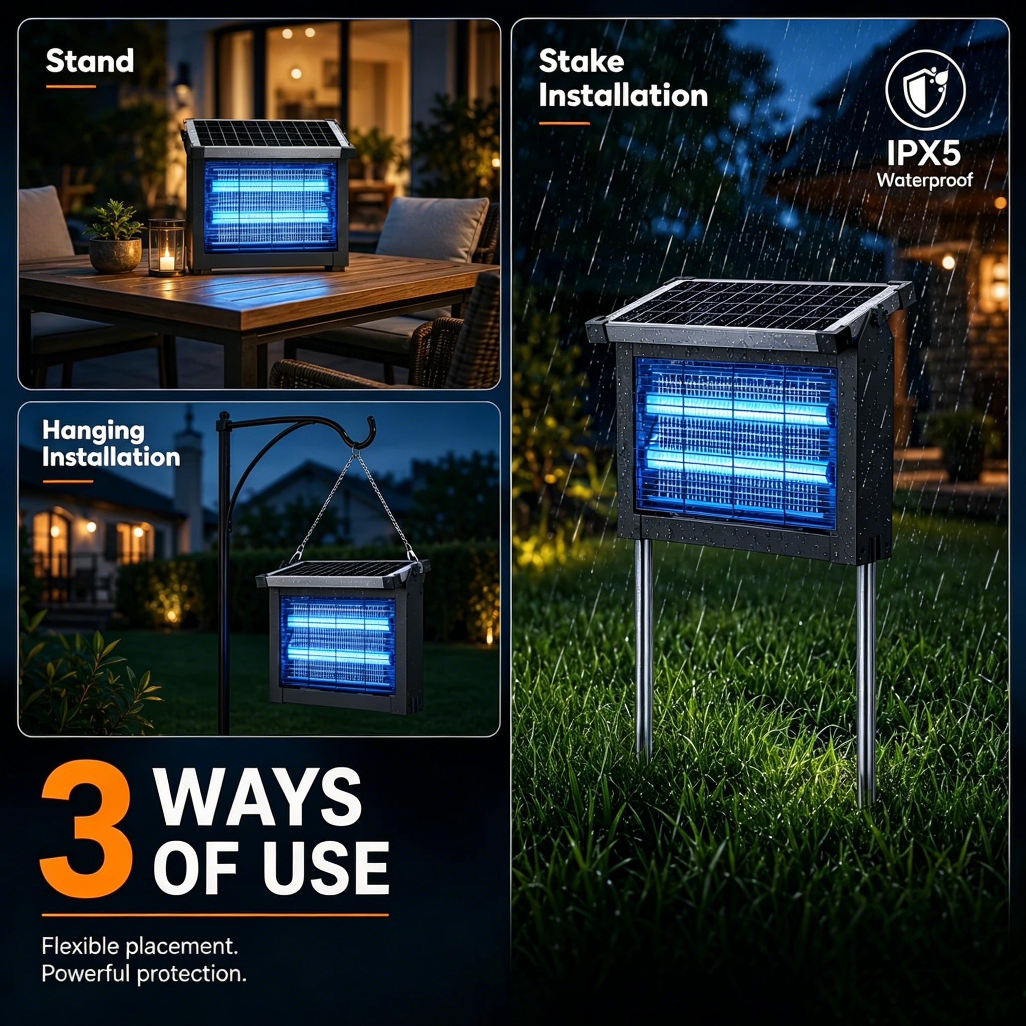 Portable Solar Insect Trap for Yard