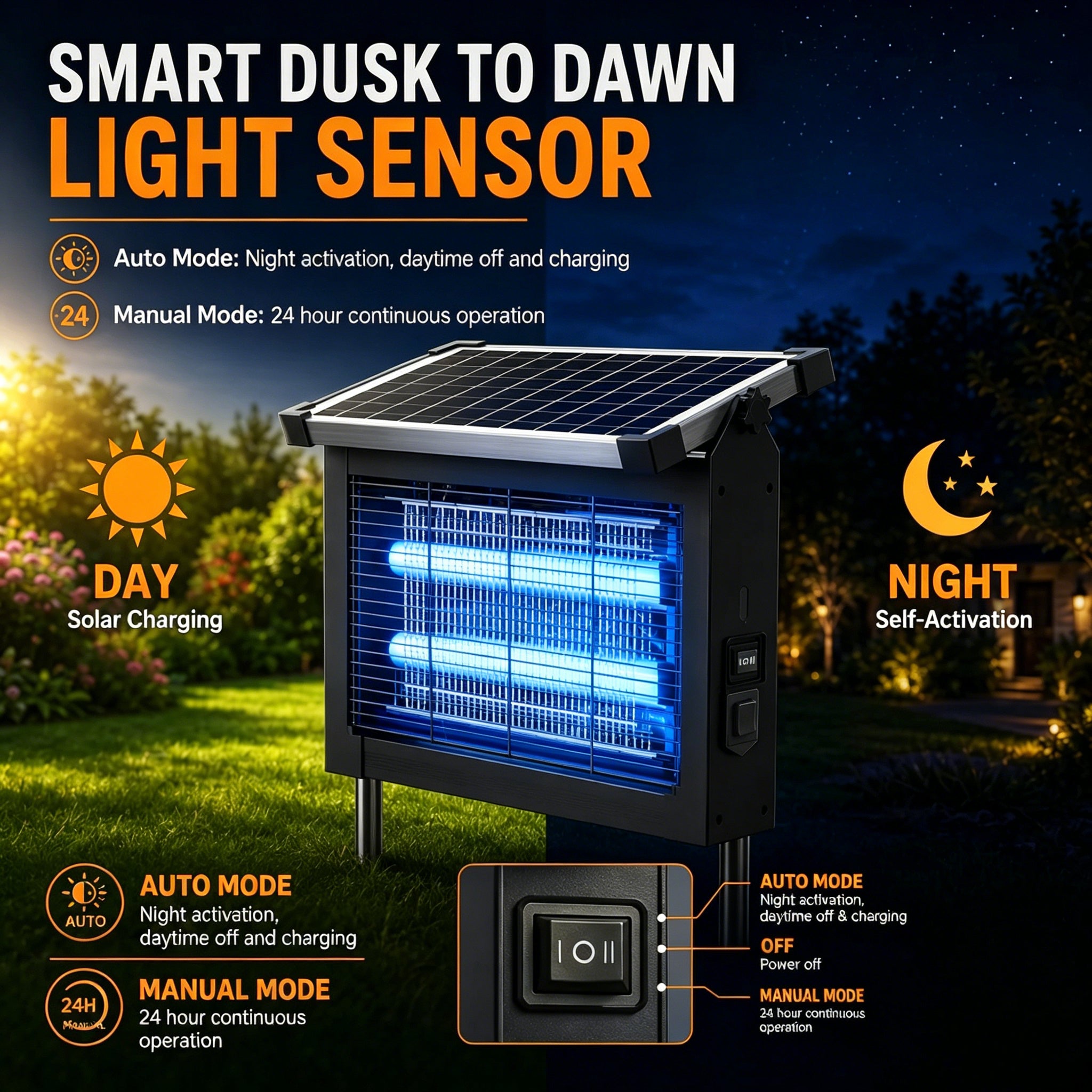 Portable Solar Insect Trap for Yard