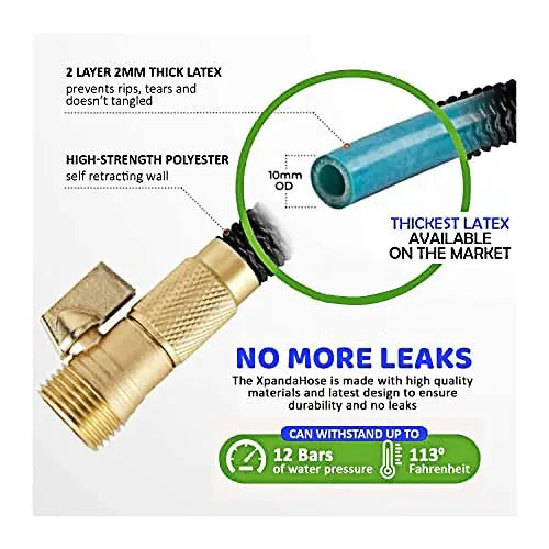 Expandable Garden Hose with Brass Connectors