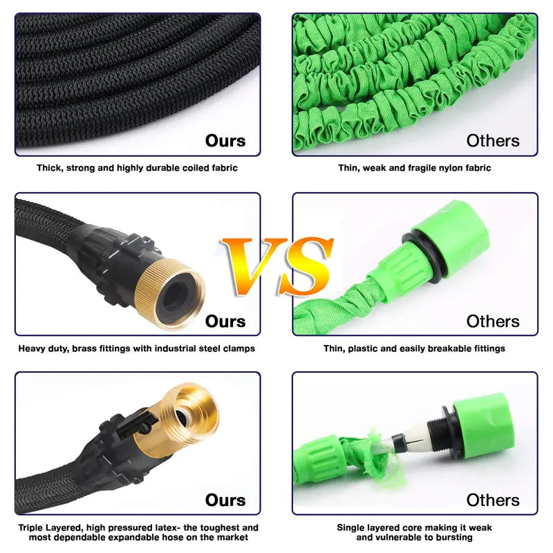 Expandable Garden Hose with Brass Connectors