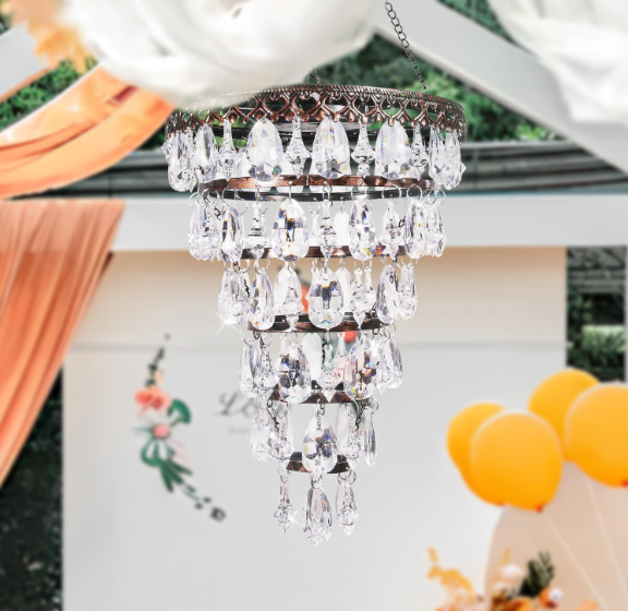 6-Tier Solar Crystal Hanging Chandelier
