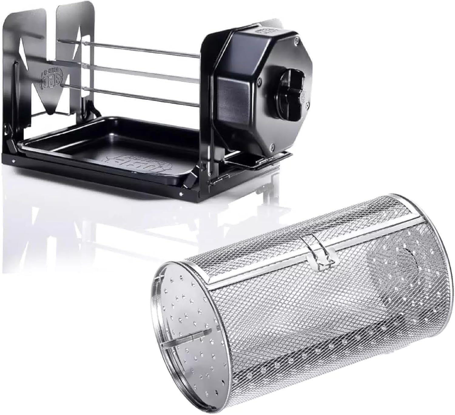 Auto-Rotate BBQ Grill Basket for Outdoor Cooking