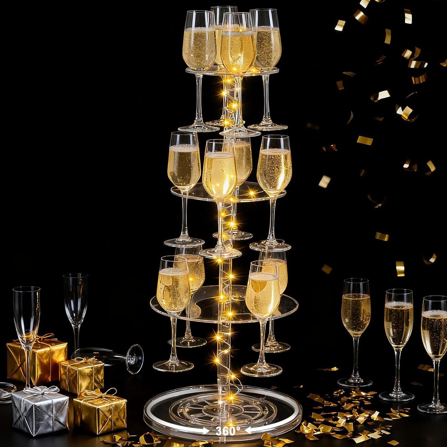 12 Slot Rotating Wine Rack for Party Wedding