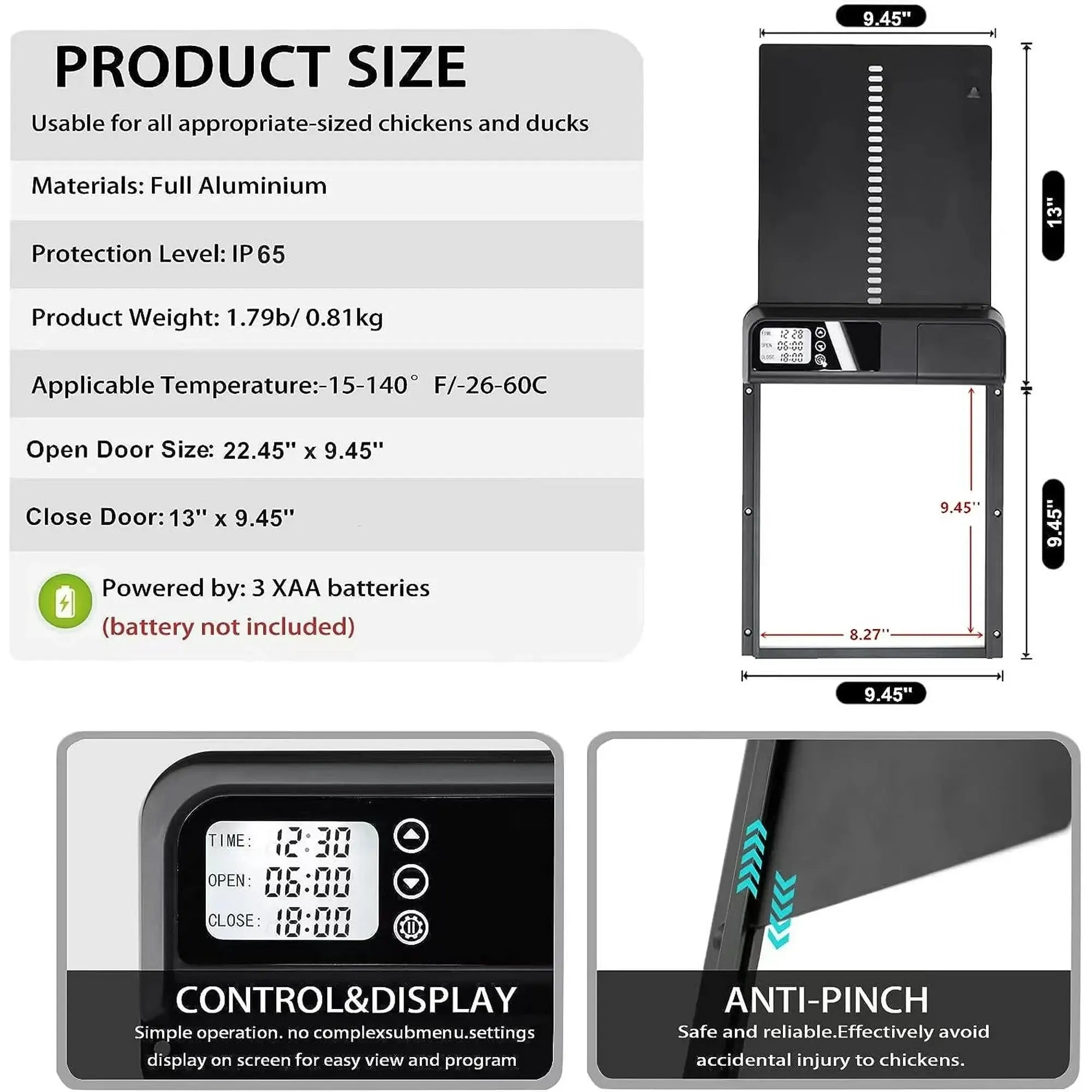 Weatherproof Predator-Resistant Coop Door