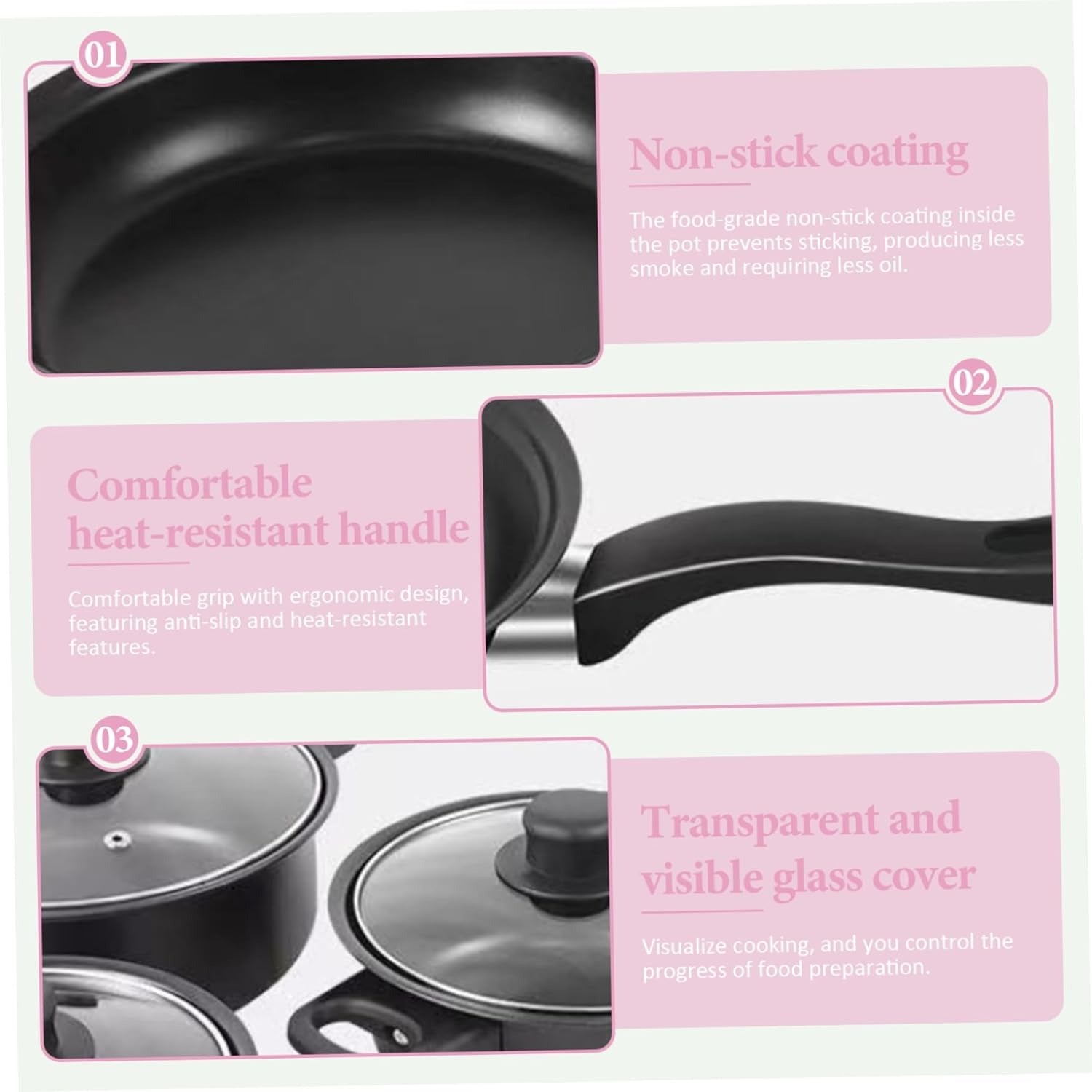 Cute Cast Iron Cookware Set with Lids