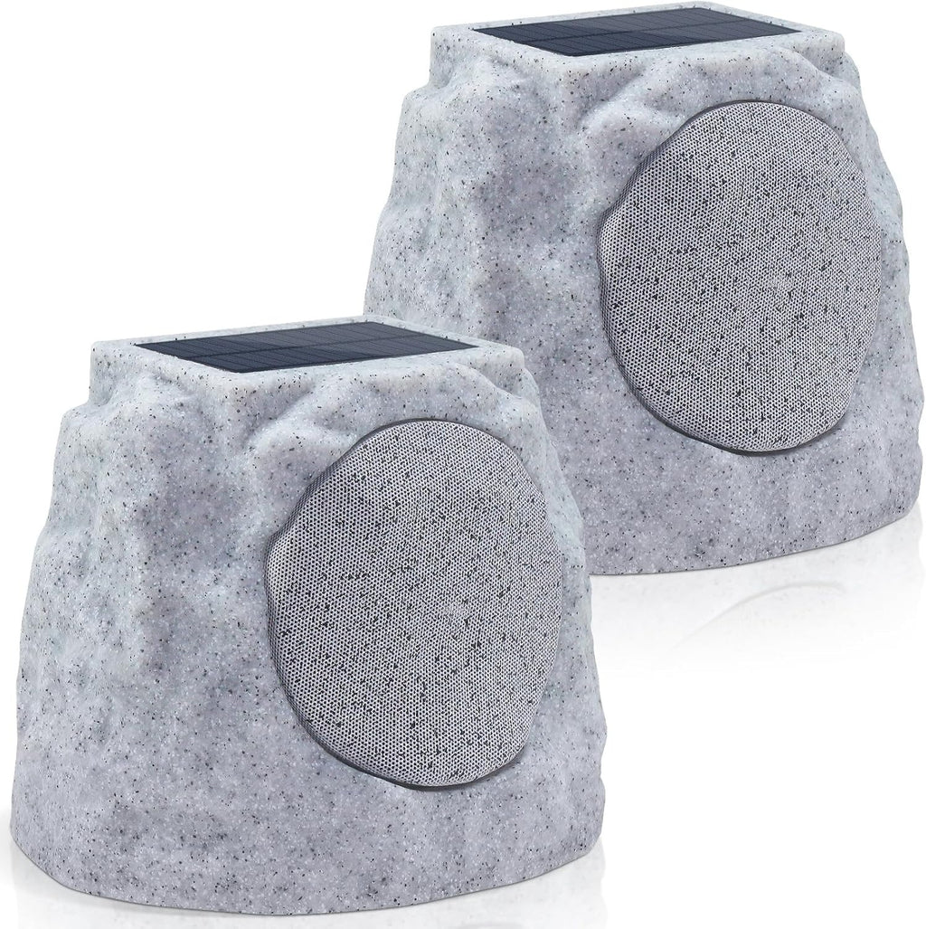 Outdoor Solar Stone Speakers Multi Sync & Light