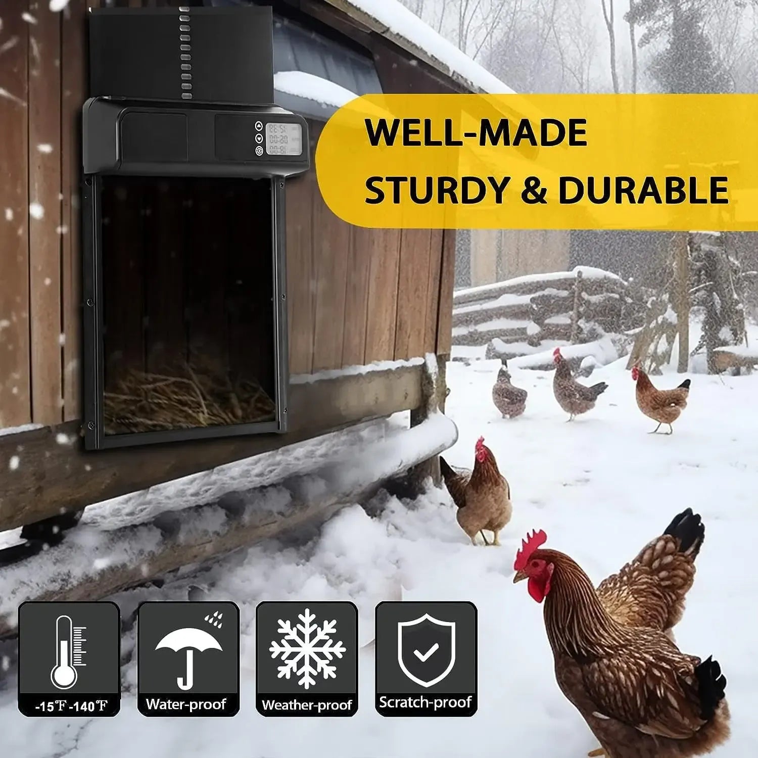 Weatherproof Predator-Resistant Coop Door