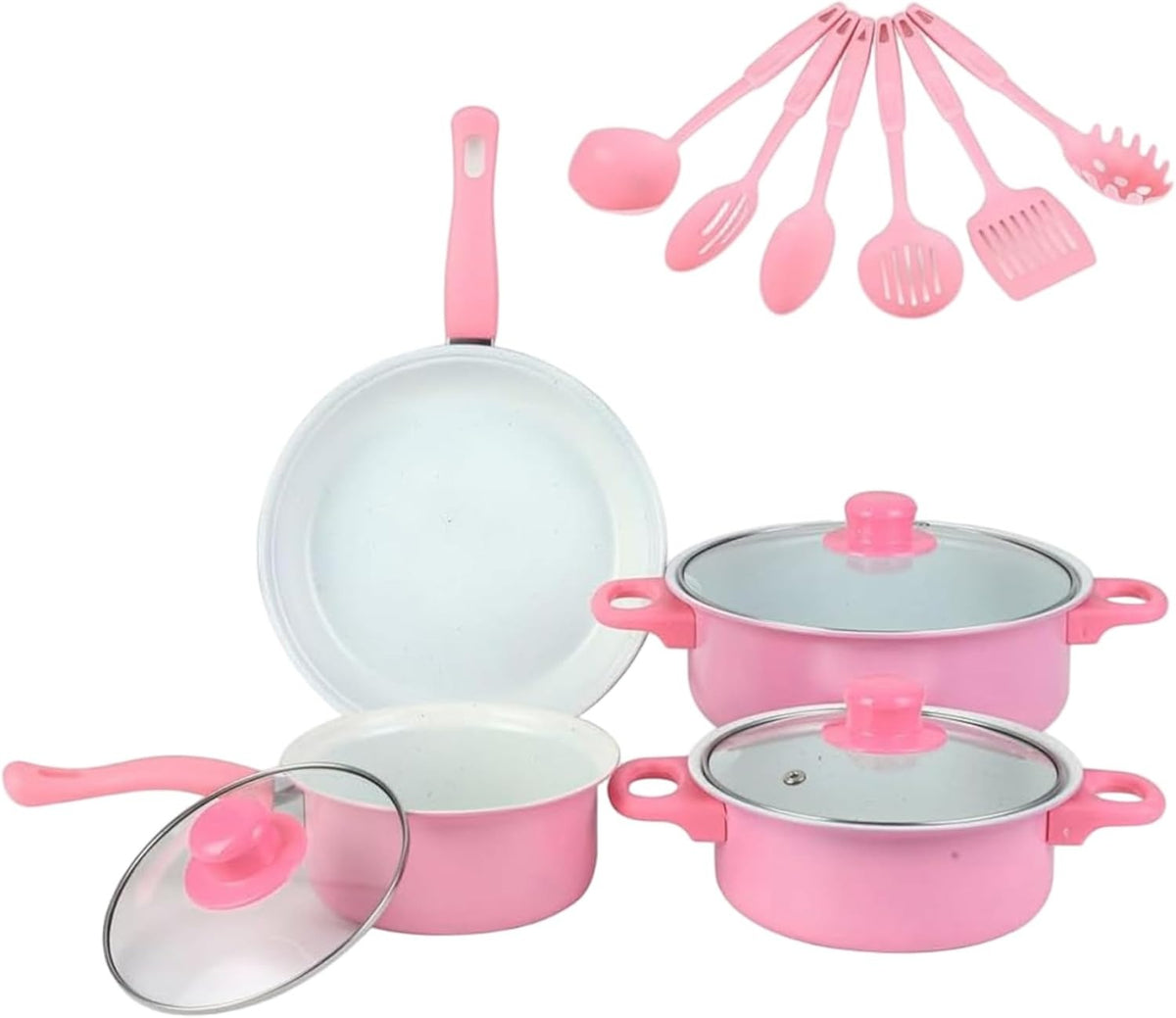 Cute Cast Iron Cookware Set with Lids