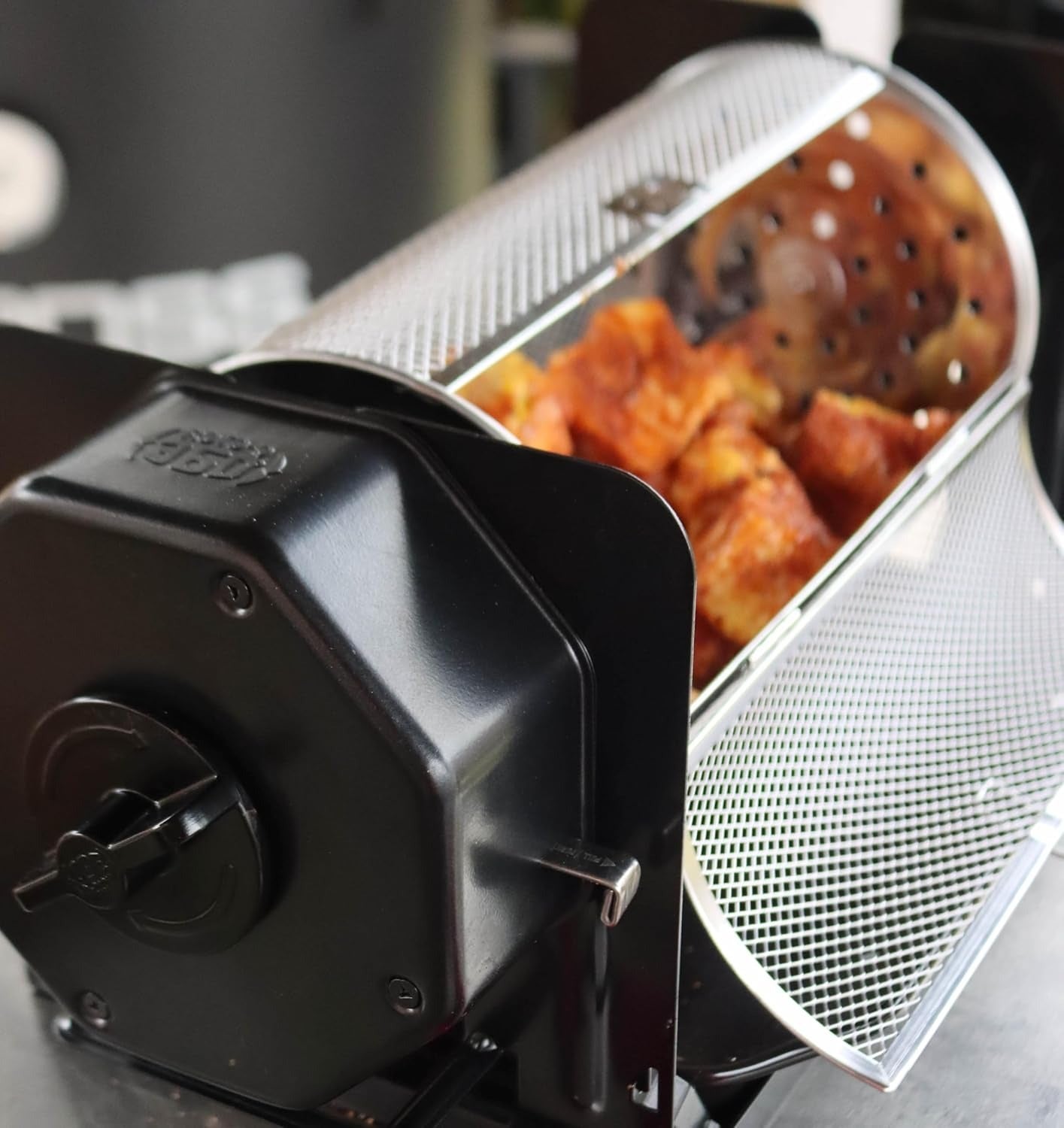 Auto-Rotate BBQ Grill Basket for Outdoor Cooking