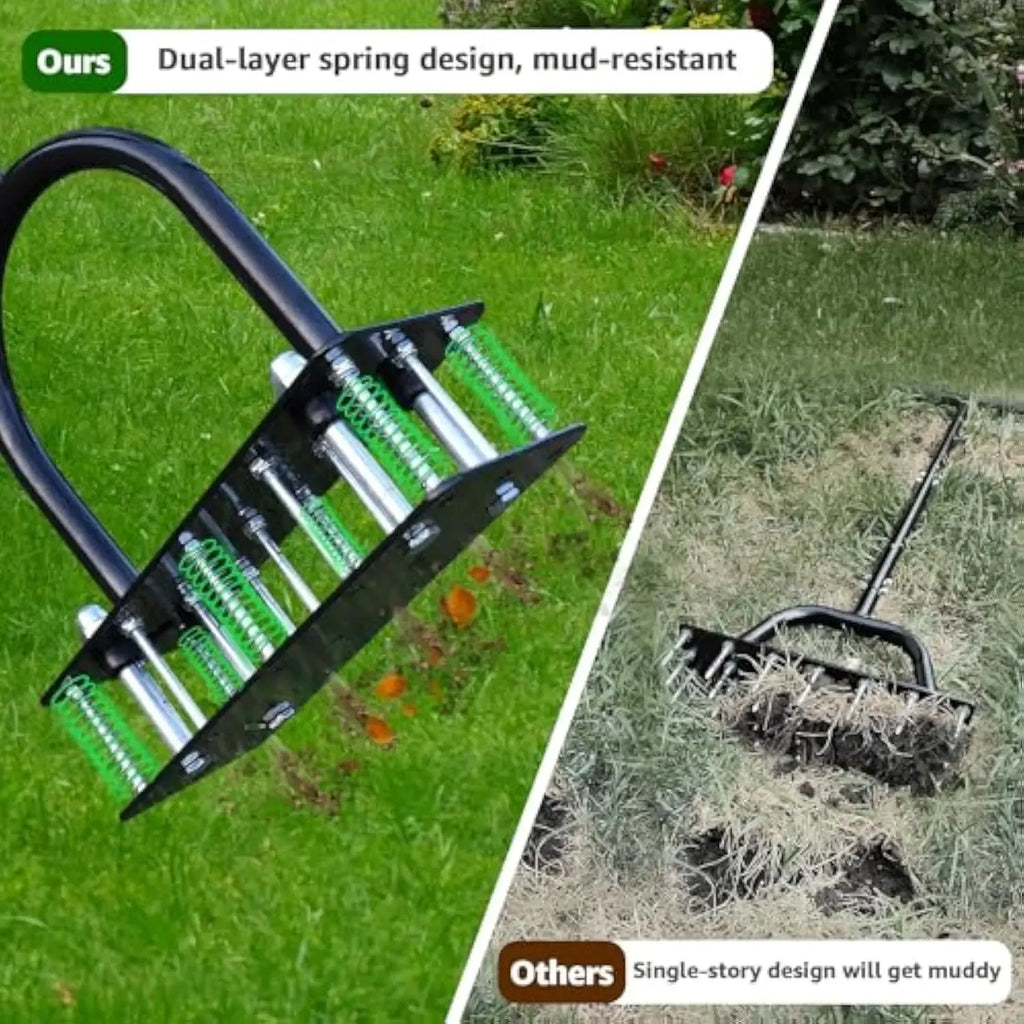 Self-Cleaning Lawn Aerator Tool