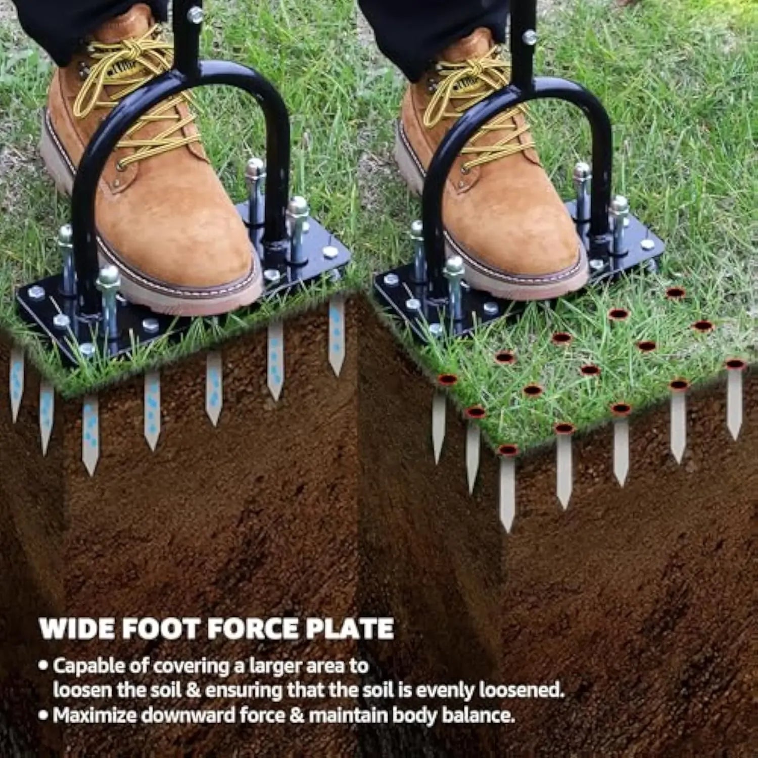 Self-Cleaning Lawn Aerator Tool