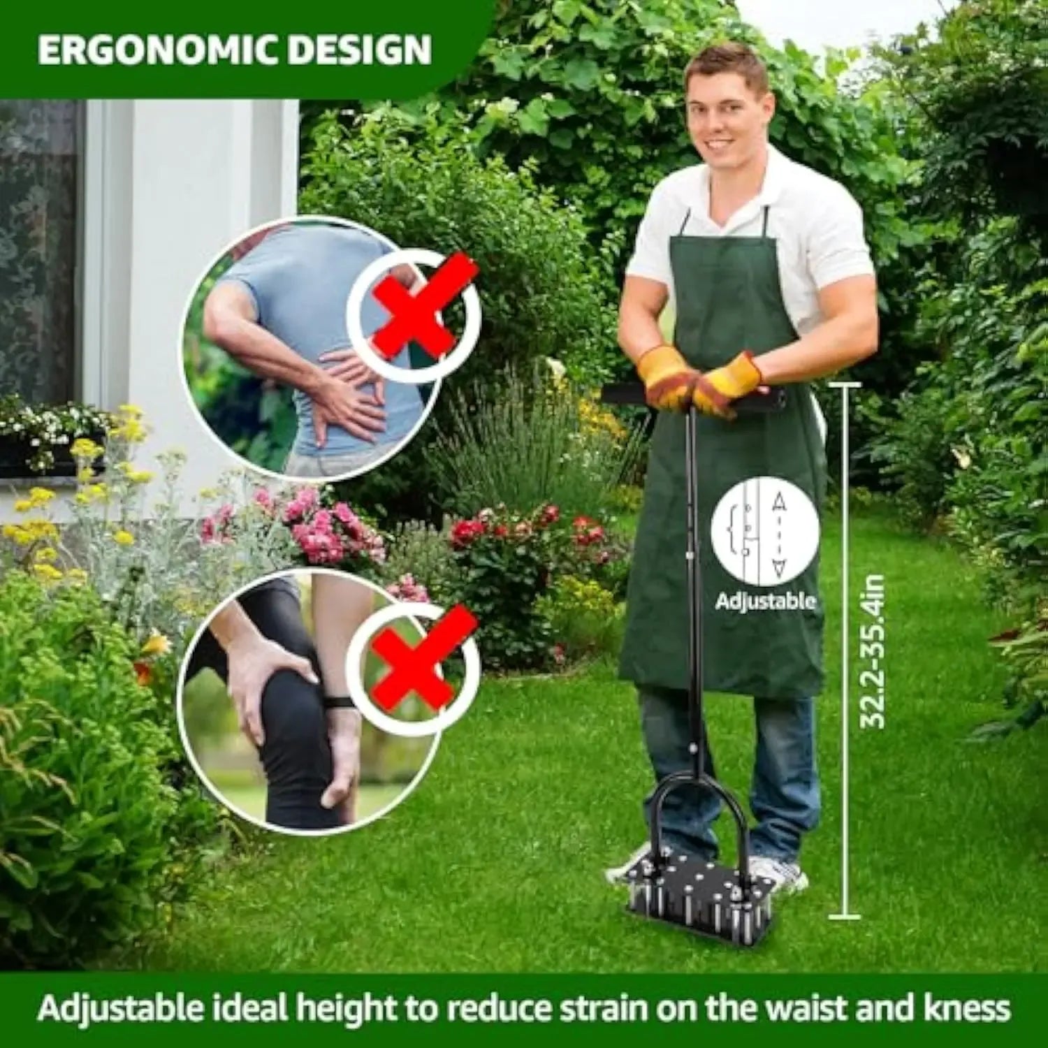 Self-Cleaning Lawn Aerator Tool