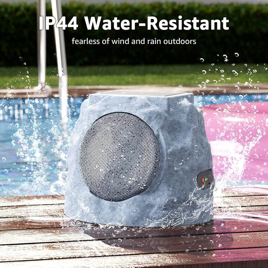 Outdoor Solar Stone Speakers Multi Sync & Light
