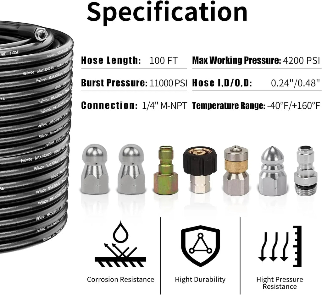 Summervibes 4000PSI Sewer Jetter Kit