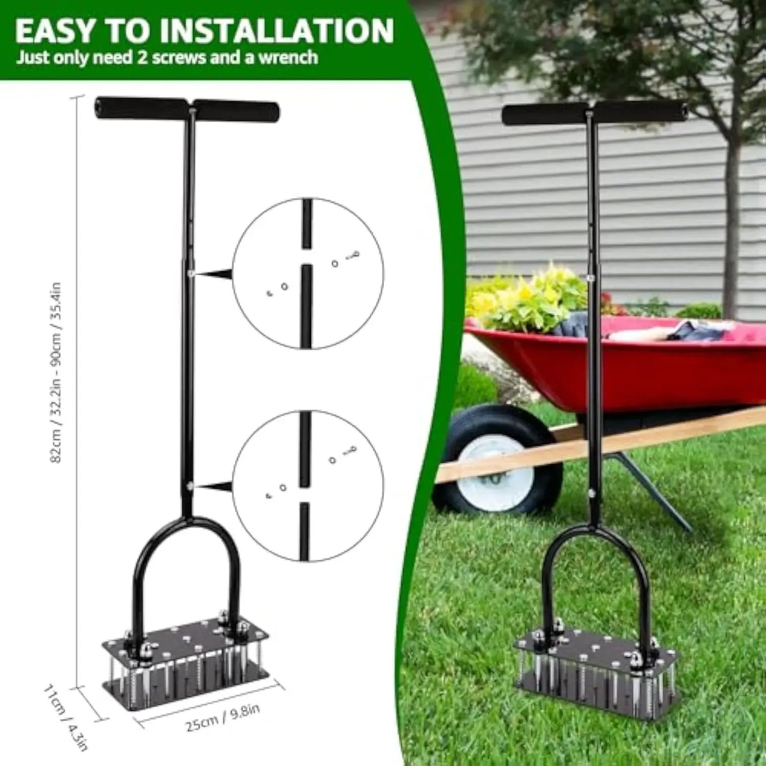 Self-Cleaning Lawn Aerator Tool