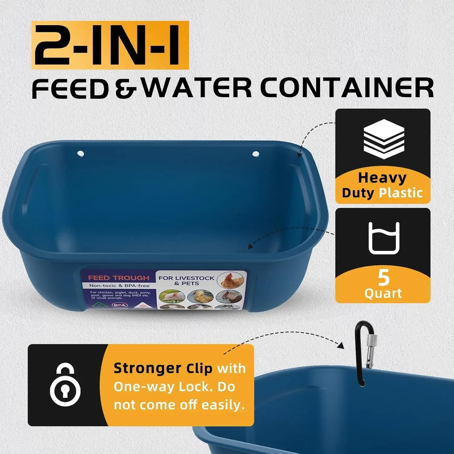 4 Pack Livestock Feeder & Waterer