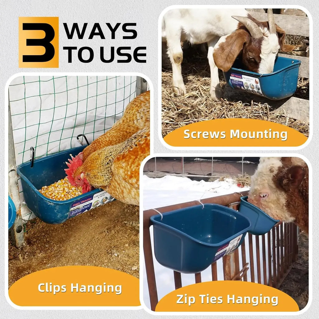 4 Pack Livestock Feeder & Waterer