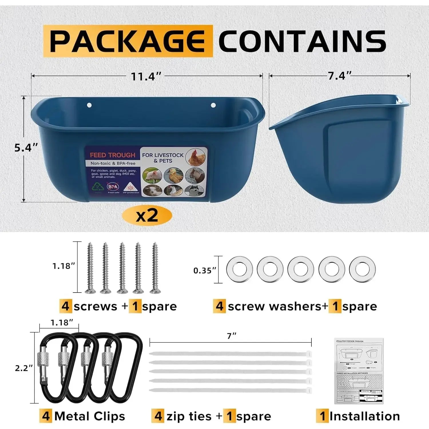 4 Pack Livestock Feeder & Waterer