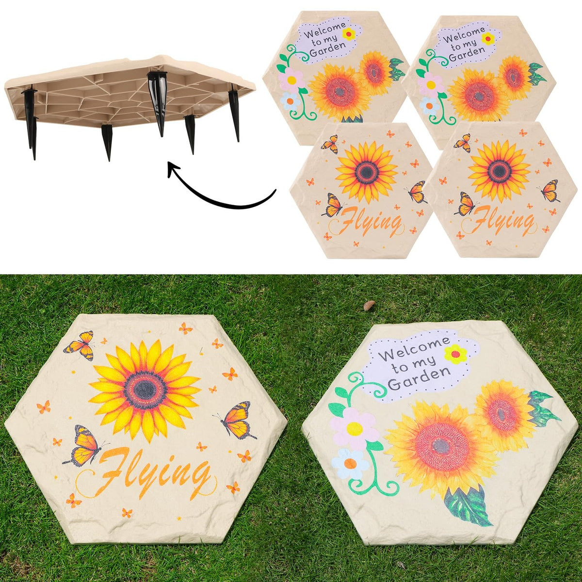 Weatherproof Garden Walkway Stepping Stones