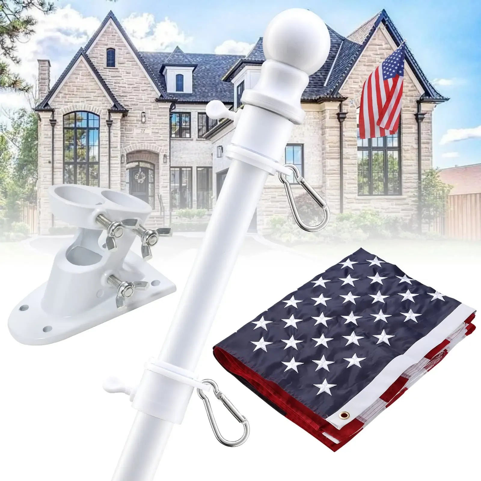 Weather Resistant Flagpole with Bracket
