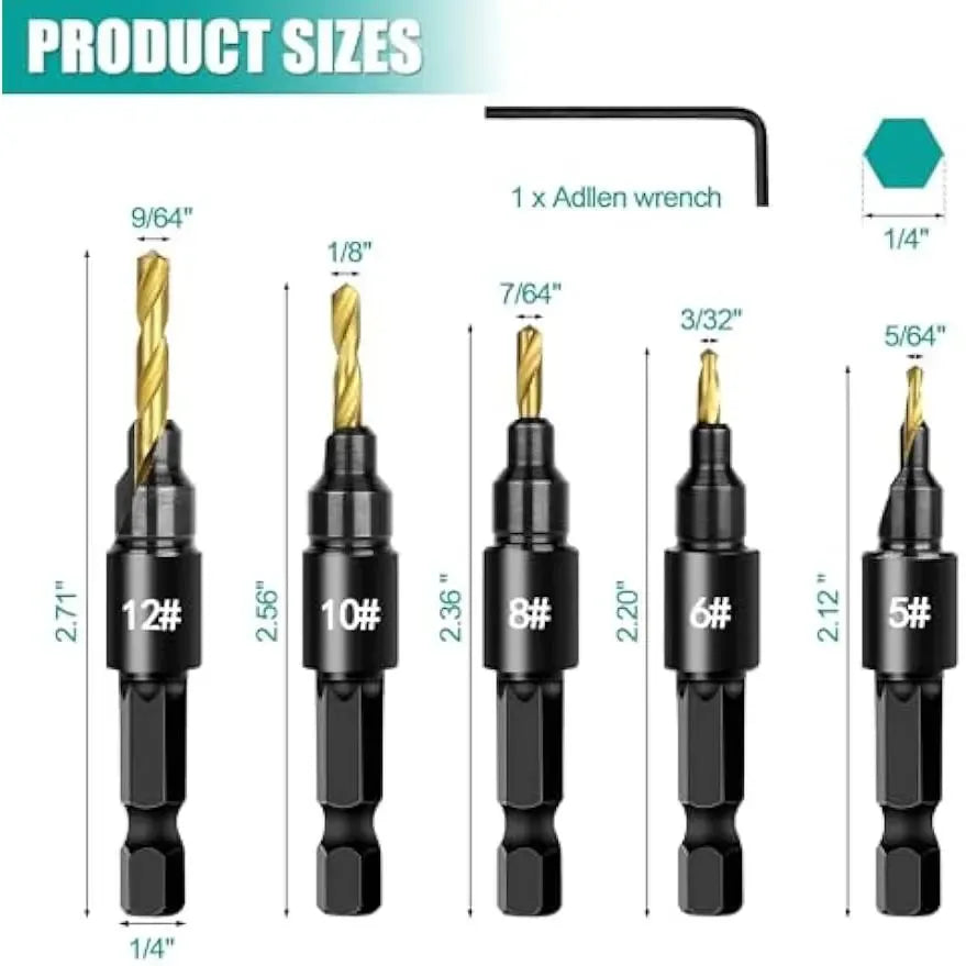 Professional Wood Drilling Countersink Kit
