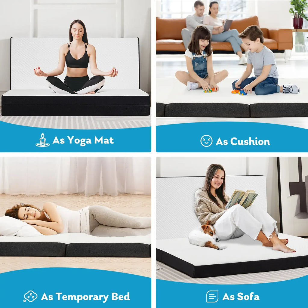 Tri-Fold Memory Foam Folding Mattress