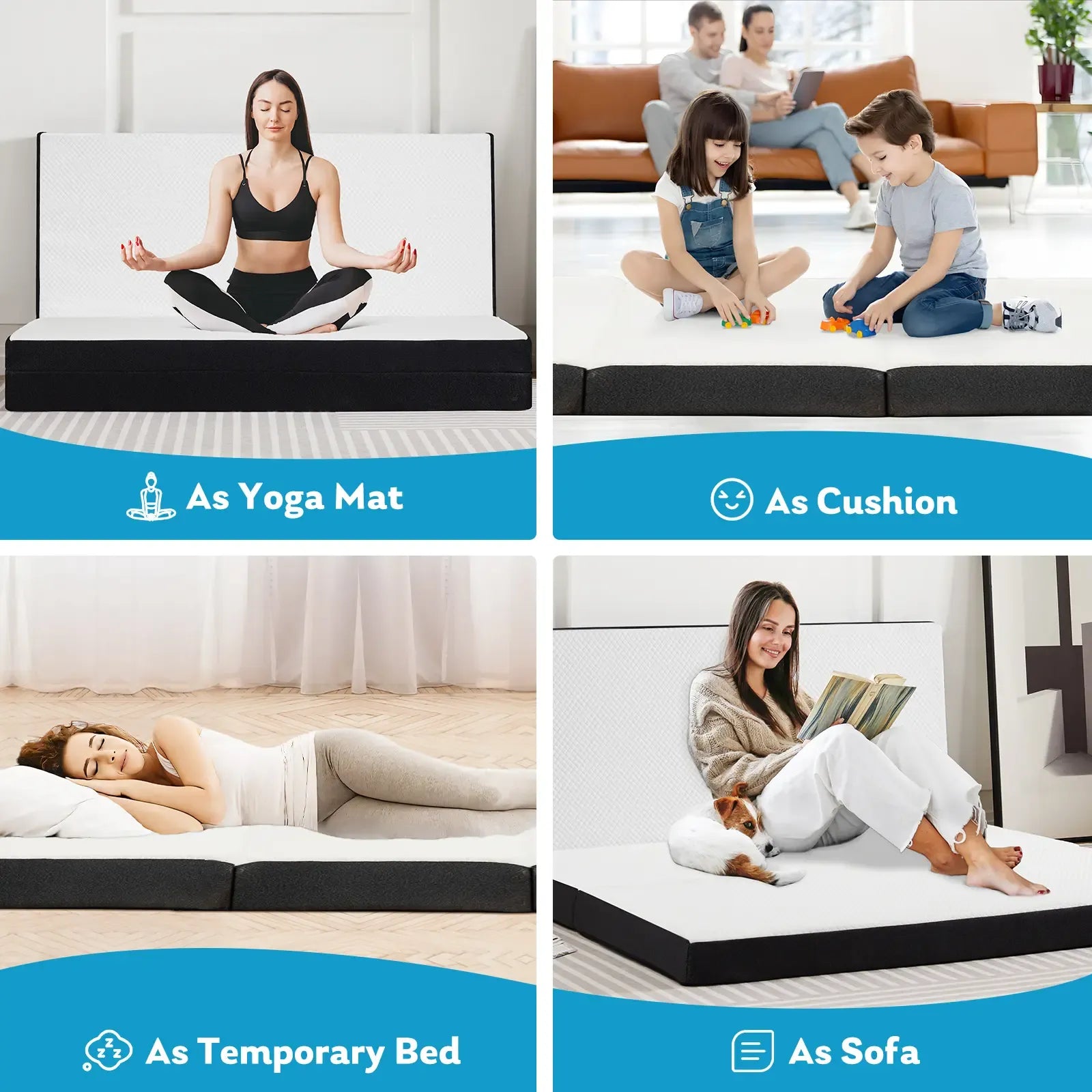 Tri-Fold Memory Foam Folding Mattress