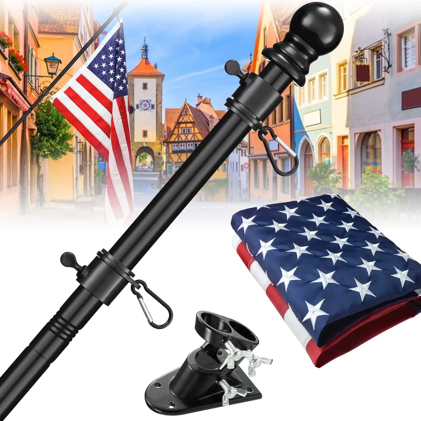 Weather Resistant Flagpole with Bracket