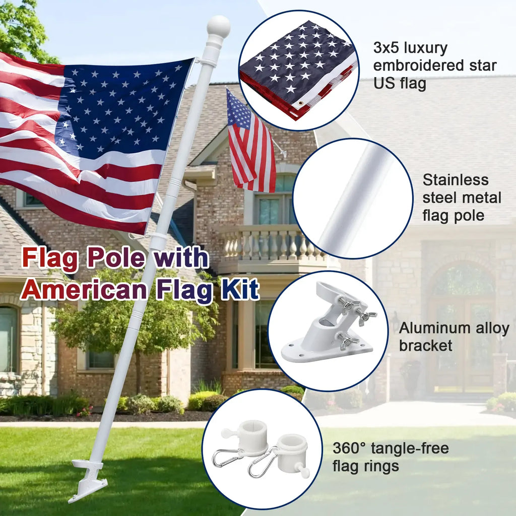 Weather Resistant Flagpole with Bracket
