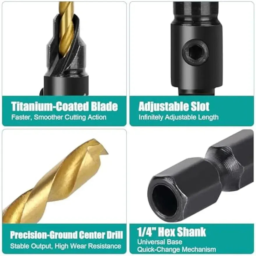 Professional Wood Drilling Countersink Kit