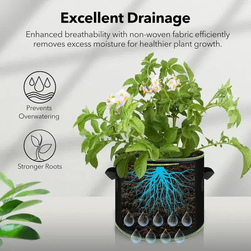 5-Pack 5 Gallon Fabric Grow Bags