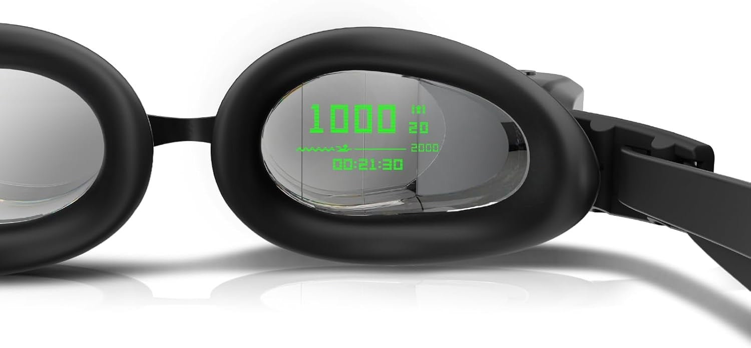 AR Display Swim Goggles with Data Tracking
