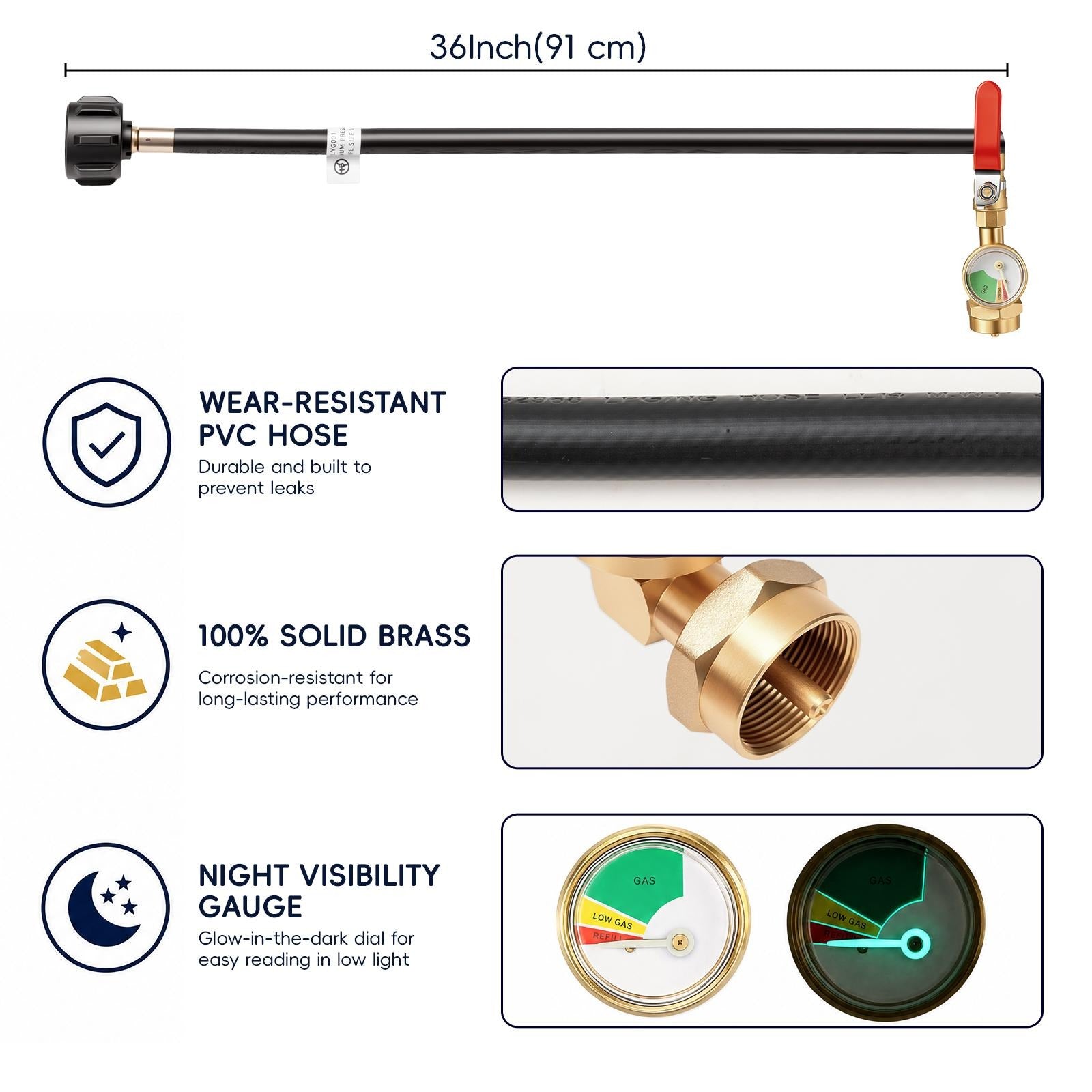 36 Inch Propane Tank Adapter Hose