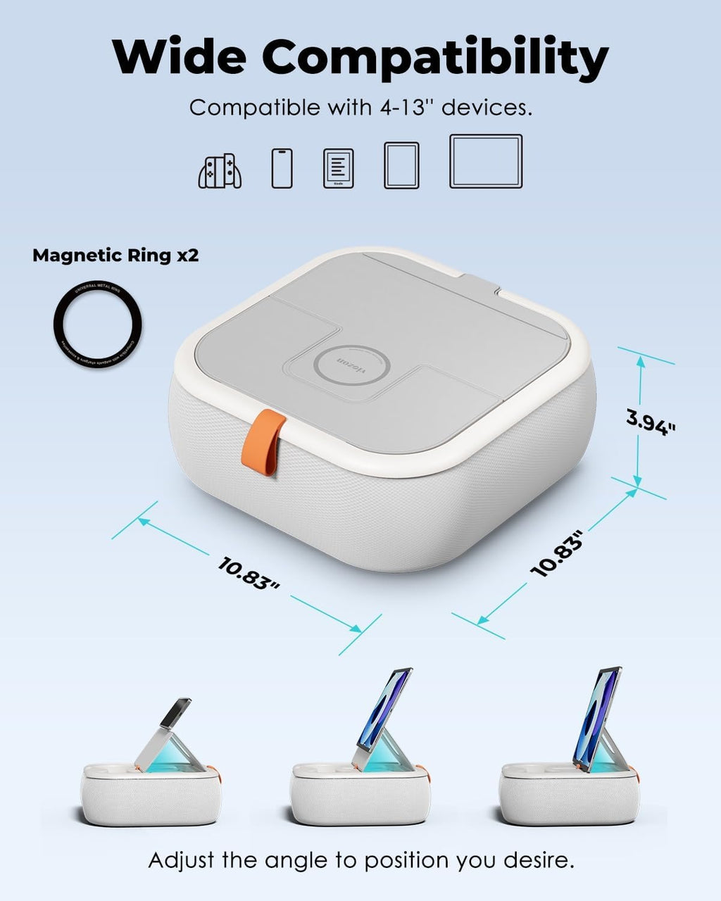 Bed Magnetic Tablet Pillow Holder with Cup Holder