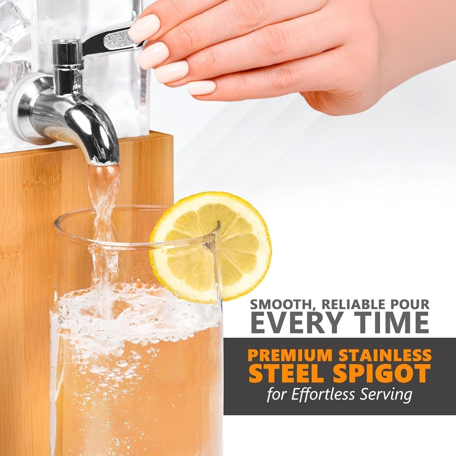 Cold Beverage Dispenser with Ice Core & Stand