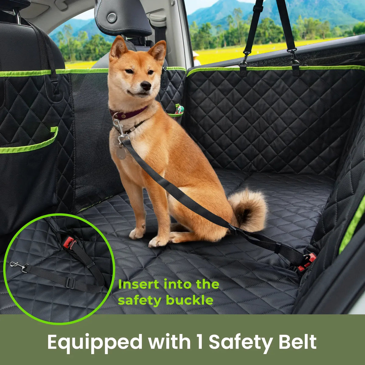 Non-Slip Pet Seat Cover with Mesh Window & Pocket🐕