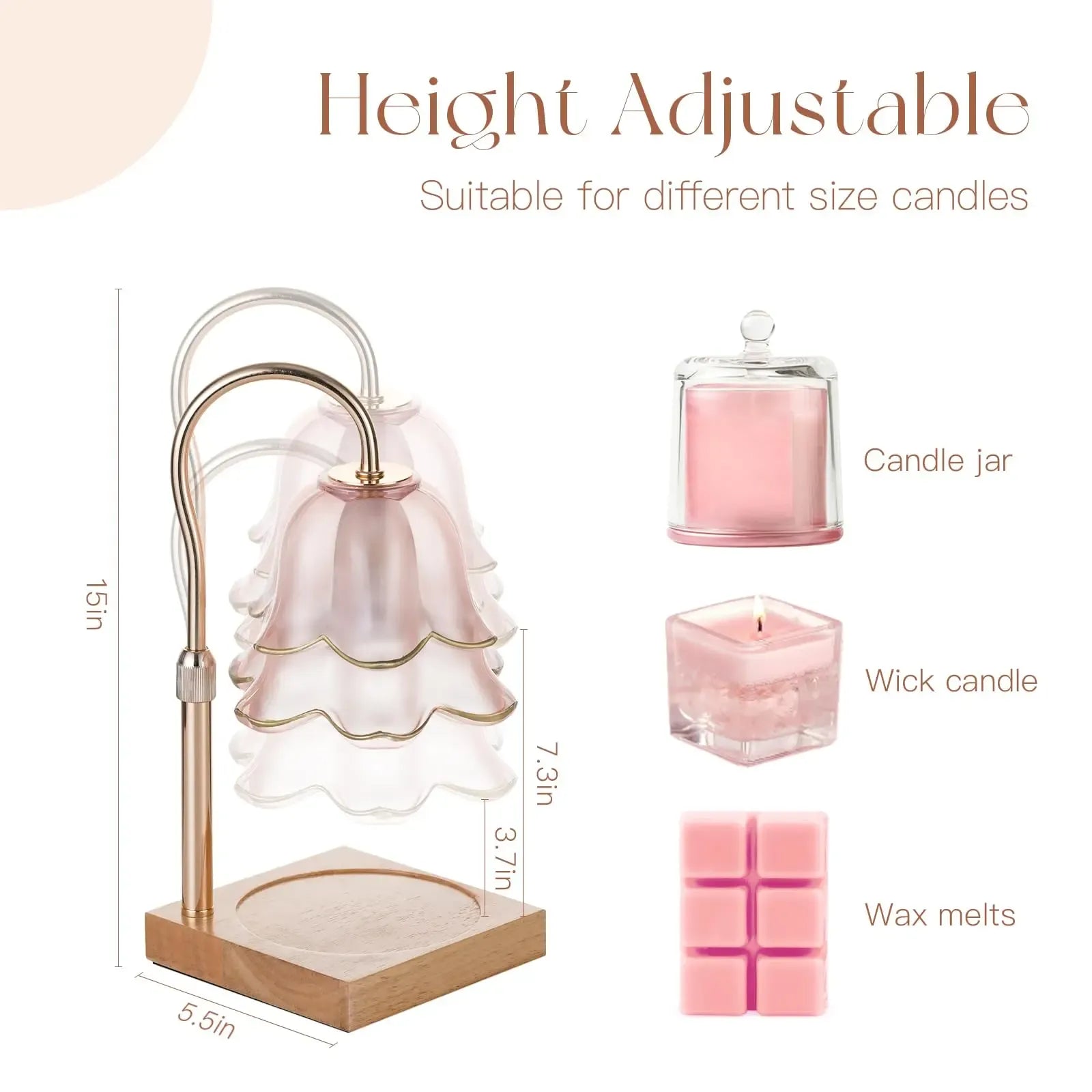 Floral Candle Melter Lamp 2 Bulbs Included