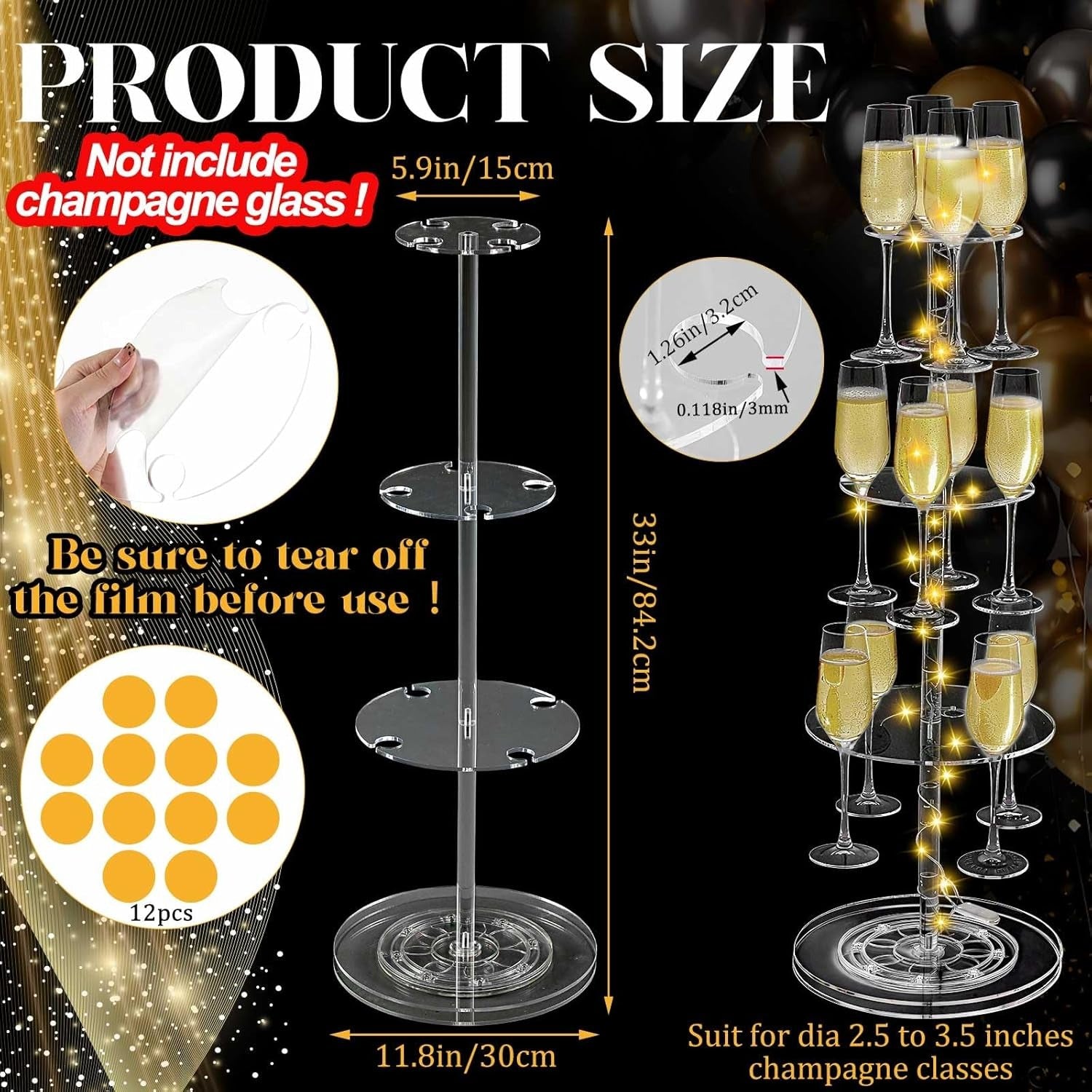 12 Slot Rotating Wine Rack for Party Wedding