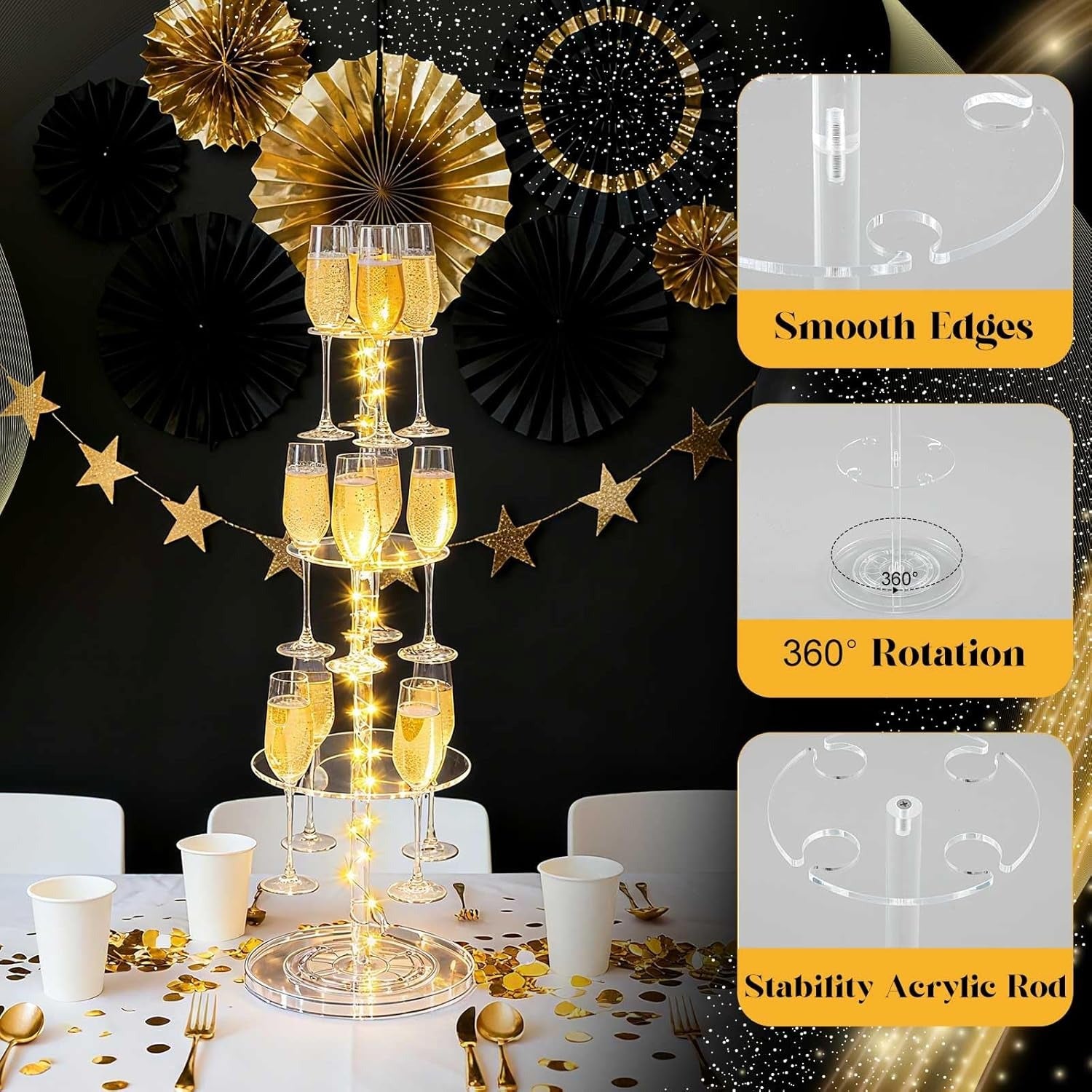 12 Slot Rotating Wine Rack for Party Wedding
