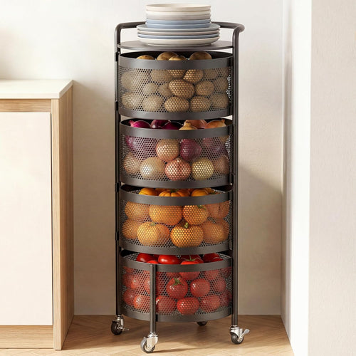 3-Tier Rotating Fruit Vegetable Storage Rack