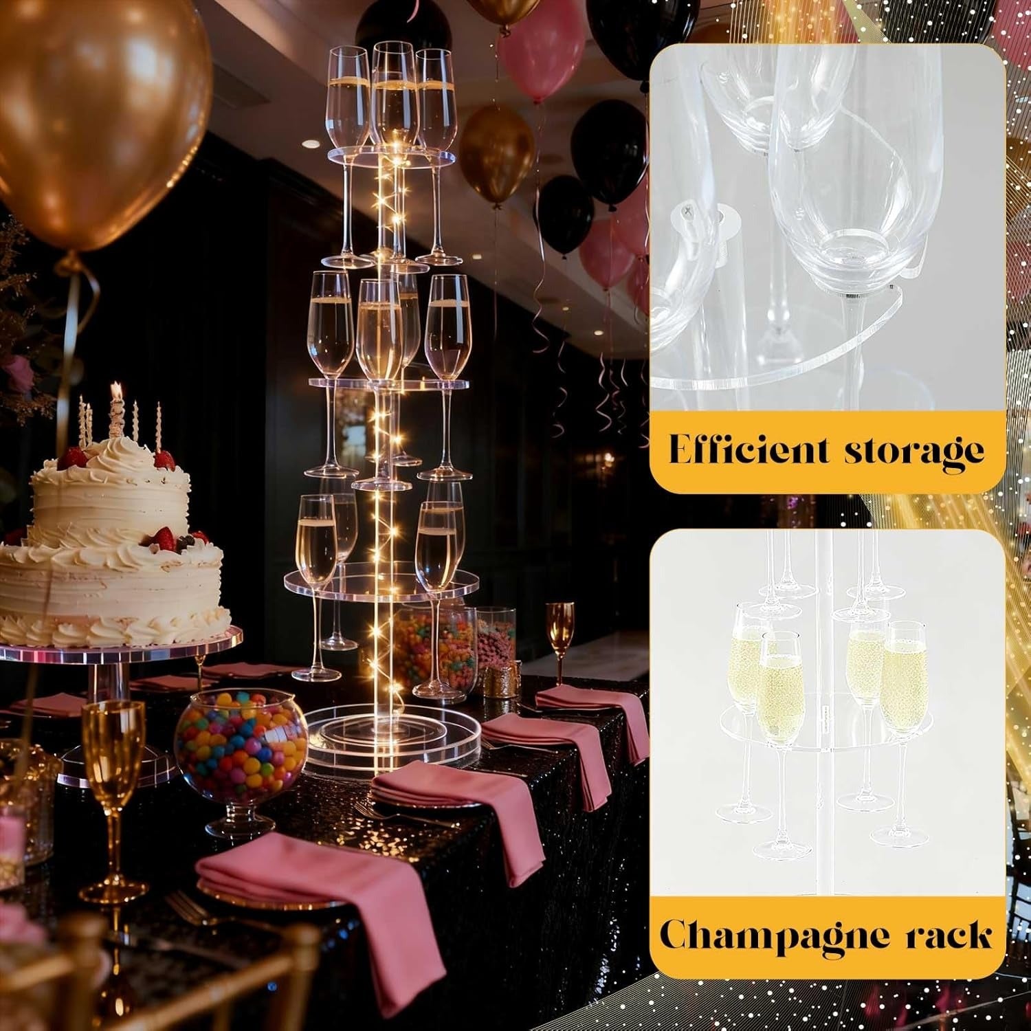 12 Slot Rotating Wine Rack for Party Wedding