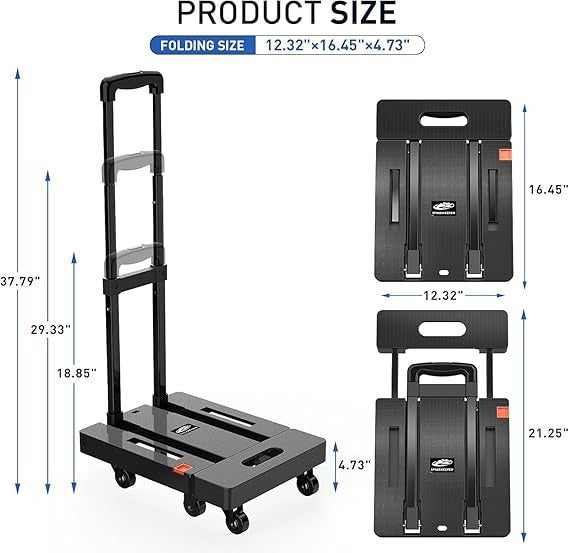500LB Folding Hand Truck with 6 Wheels