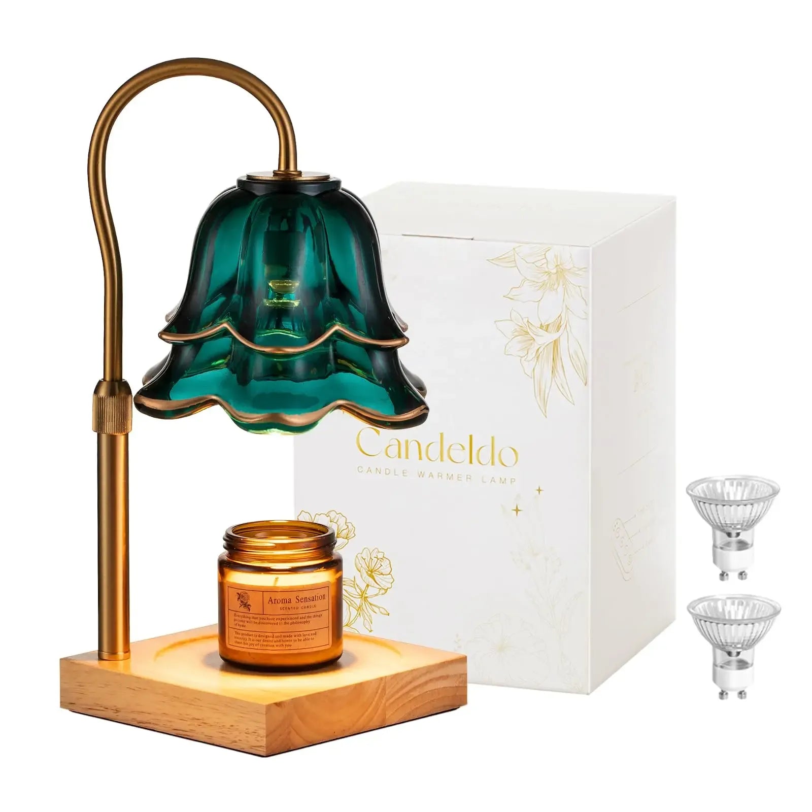 Floral Candle Melter Lamp 2 Bulbs Included