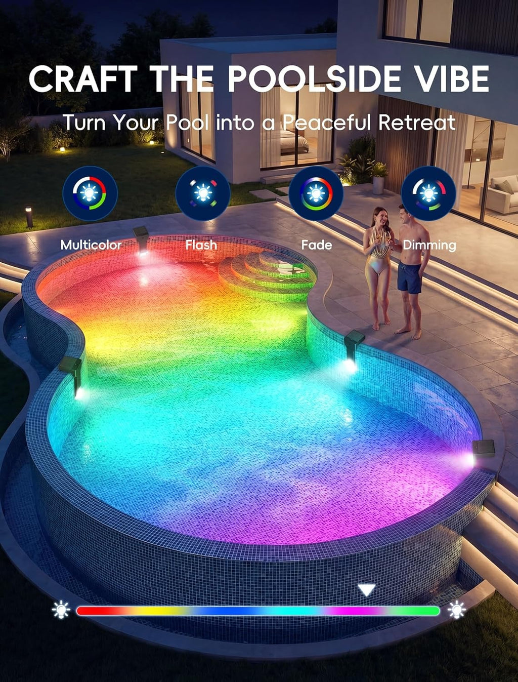 Solar RGB LED Underwater Pool Light