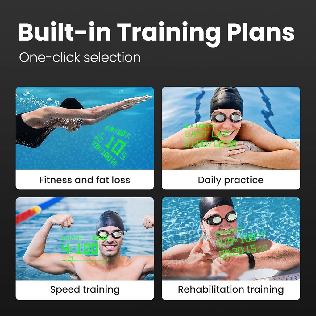 AR Display Swim Goggles with Data Tracking