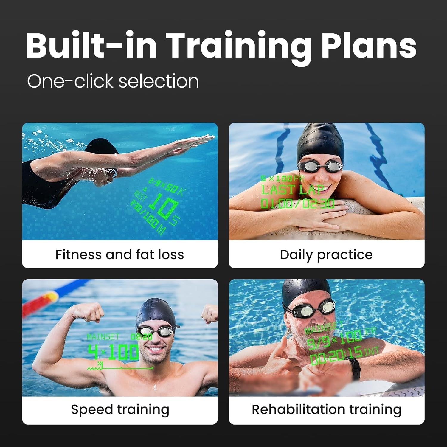 AR Display Swim Goggles with Data Tracking