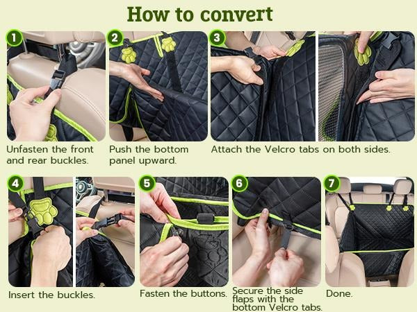 Non-Slip Pet Seat Cover with Mesh Window & Pocket🐕