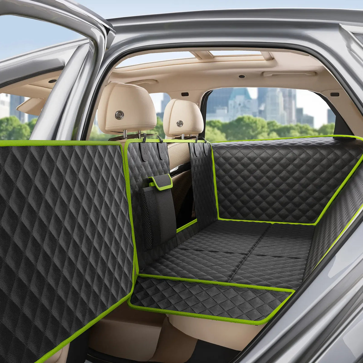 Non-Slip Pet Seat Cover with Mesh Window & Pocket🐕