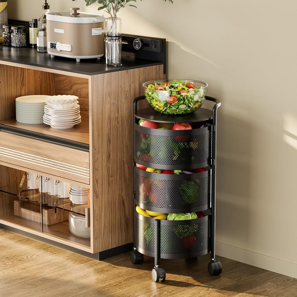 3-Tier Rotating Fruit Vegetable Storage Rack